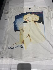 Vintage 1990 Madonna Blond Ambition World Tour T Shirt Size XL Bed Shot Print