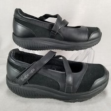 Sketchers Shape Ups Mary Jane Women Size 6.5  Toning Leather Shoes Black SN24866