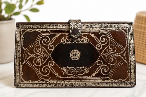 Vintage italian tooled - italian, leather