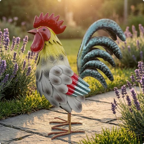 Iron cockerel ornament - iron,