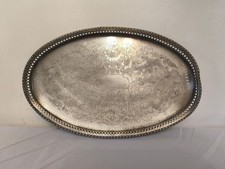 Vintage Gallery Tray Silver Plated Sheffield England Serving Tray