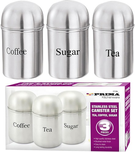 3pc stainless steel tea coffee - stainless,