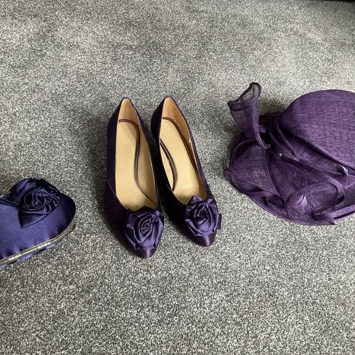 Clarks ladies purple satin - ladies,