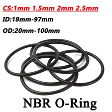 O-Rings Nitrile Rubber NBR Oil Sealing Gasket CS 1-2.5mm ID 18-97mm OD 20-100mm