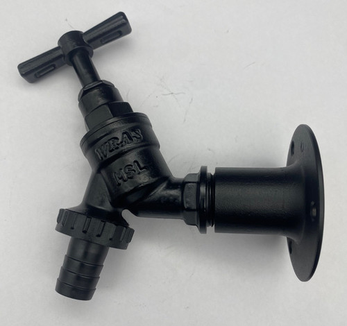 Matt black garden tap - black,