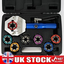 Hydraulic Hose Crimper A/C Car Hose Fittings Pipe Crimping Tool Kit 7 Dies UK