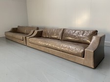 RRP £28,000 - Pair of Baxter of Italy 4-Seat Sofas - In Grey Brown "Tuscany" ...
