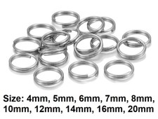 Rhodium Keyring Split Rings Key Chain Craft Jewellery Links Various Sizes 4-20mm