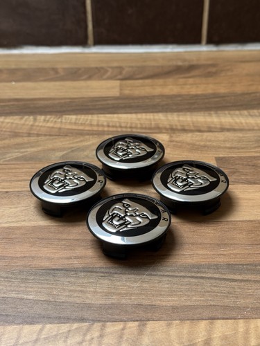 Jaguar black 58mm centre caps - 58mm,