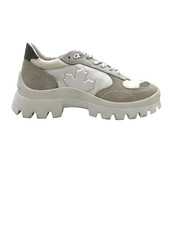 Dsquared2  White and grey Leather & Mesh Sneakers Low Top    Size 39   UK 6