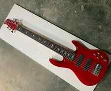 Factory Customized 6 Strings Red Electric Bass Guitar with Chrome Hardware