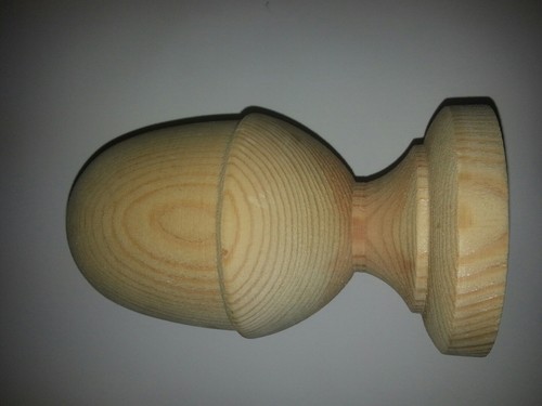 Untreated wooden acorn finial - untreated,