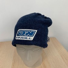 O’Neil Winter Hat Adult Blue Knit Tube Tied Beanie Surf Ski Snow Retro Y2k