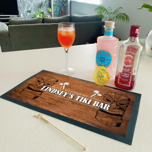 Personalised bar runner mat - personalised,