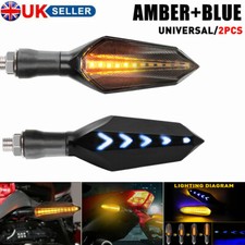 2x LED Motorcycle Motorbike Universal Turn Signal Indicators Flowing Light Amber