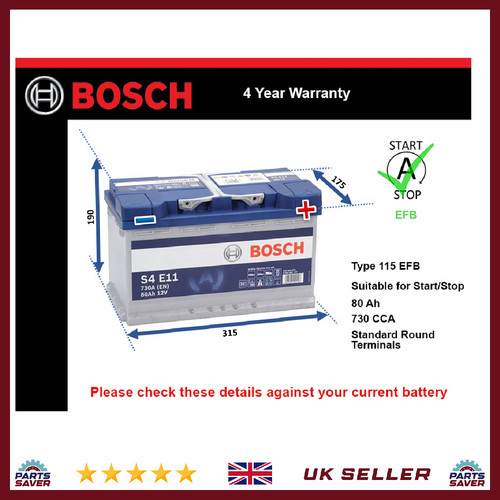 Efb car battery s4e11 bosch - efb,
