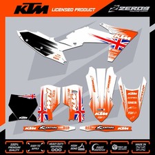 KTM MX Graphics Kit Motocross Graphics SX SXF EXC EXCF 125-500 FLAG GB WHI