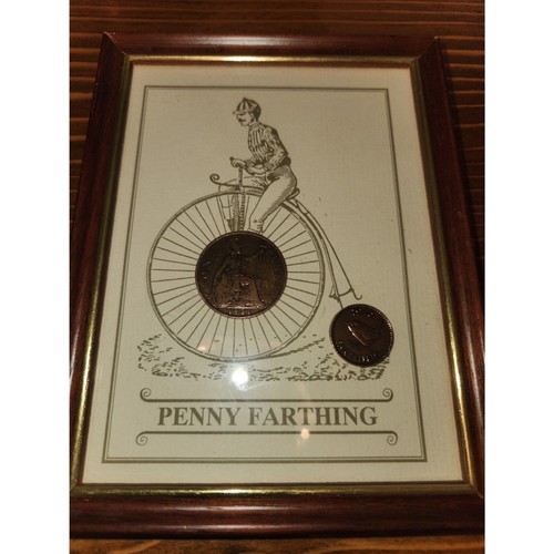 Vintage penny farthing - farthing, framed