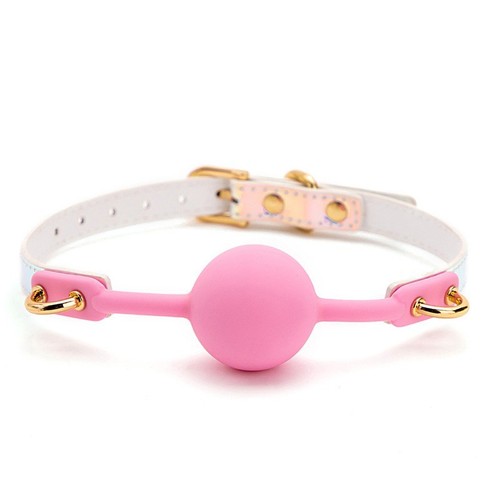 Pink silicone ball - ball, gag
