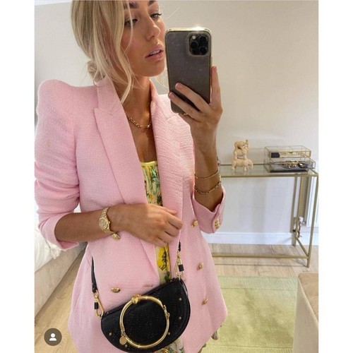 Zara pink blazer with - , gold