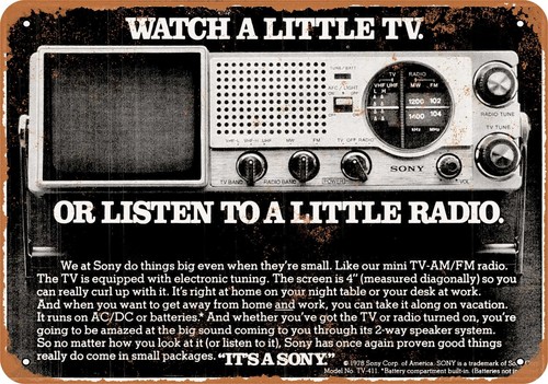 Metal sign 1978 - sign, sony