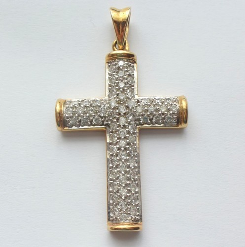 Cross pendant 9ct gold with - pendant,