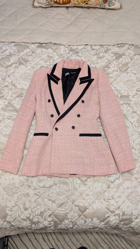 Zara pink textured blazer - zara,