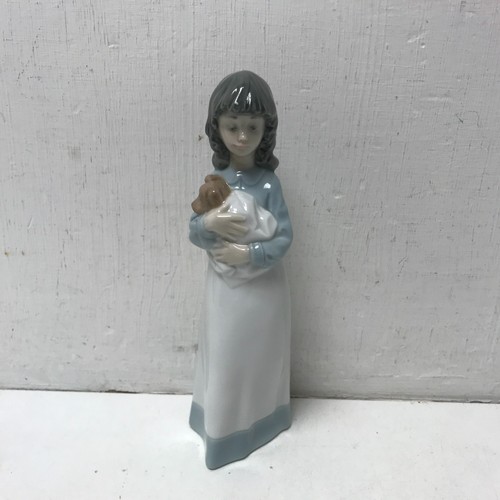 Nao lladro girl with puppy - by,