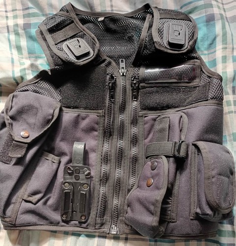 Arktis black utility vest - black,