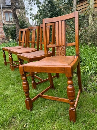 Set four antique oak art - of,