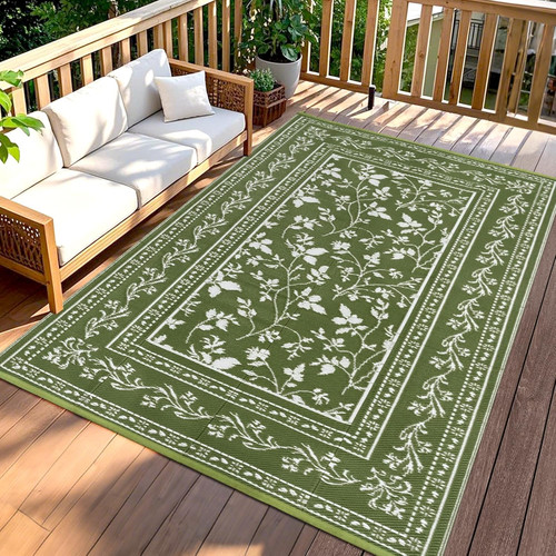 Reversible green outdoor rug - reversible,