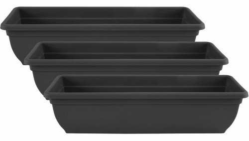 60cm black trough planter - x,