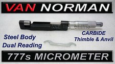 777S VINTAGE VAN NORMAN BORING BAR MICROMETER 2.600" TO 5.300" STEEL BODY