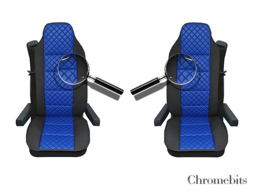 Blue leatherette fabric - 2x, &
