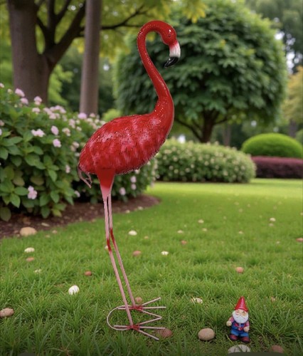 163cm tall pink metal flamingo - pink,