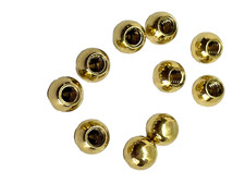 10 small brass Balls cot bed heavy cast Knob 5/8” inch high 14.5 mm Vintage old