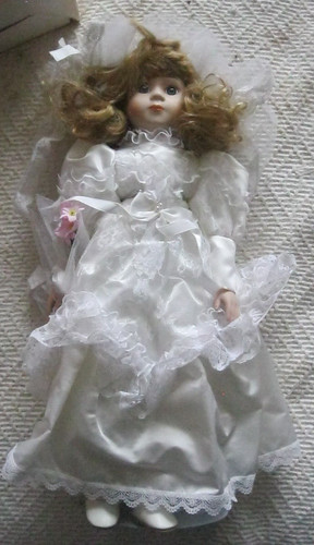Vintage porcelain doll bride - vintage, "bride"