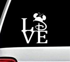 Disney Minnie Mouse LOVE w/Hat Sticker/Decal--WHITE--6 Inches Tall-Awesome Gift!