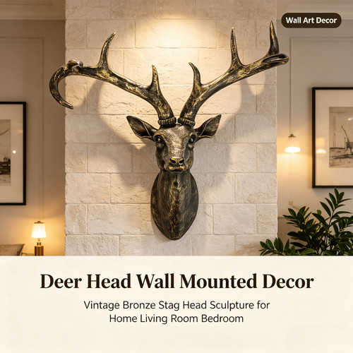 Deer head wall mounted decor - head,
