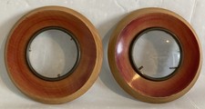 Pair Vintage Circular Wooden