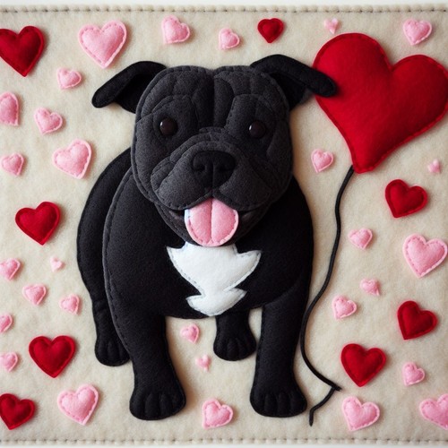 Luxury black staffy - black, staffie
