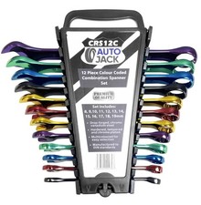 Spanner Set 12pc – 8–19mm | Cr-V Steel | Colour Coded | Combo Wrench | Rack
