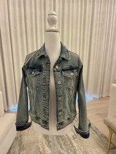 EUC Zara Denim Distressed Denim Jacket Size Medium Jean Coat
