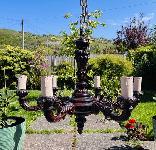 Vintage carved wooden arm - carved,