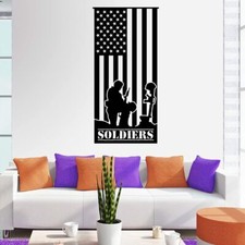 American Flag Soldiers Wall Sticker Art Decal for Boys Girls Room Bedroom Decals