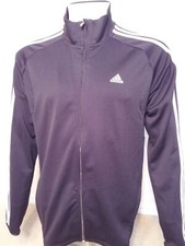 Adidas Mens Black Medium Long Sleeve Front Zip Jacket Pre-Owned