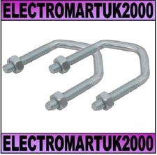 2 X TV AERIAL POLE V U BOLT CLAMP MAST BRACKET 1.75"