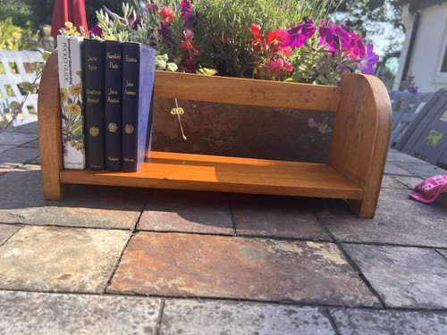 Vintage wooden book trough - vintage,