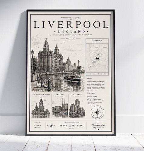 Liverpool england art - liverpool, print