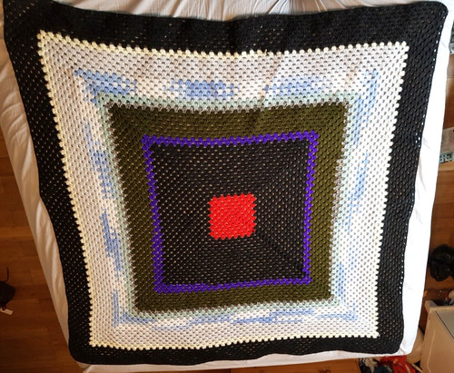 Hand crocheted blanket throw - blanket,